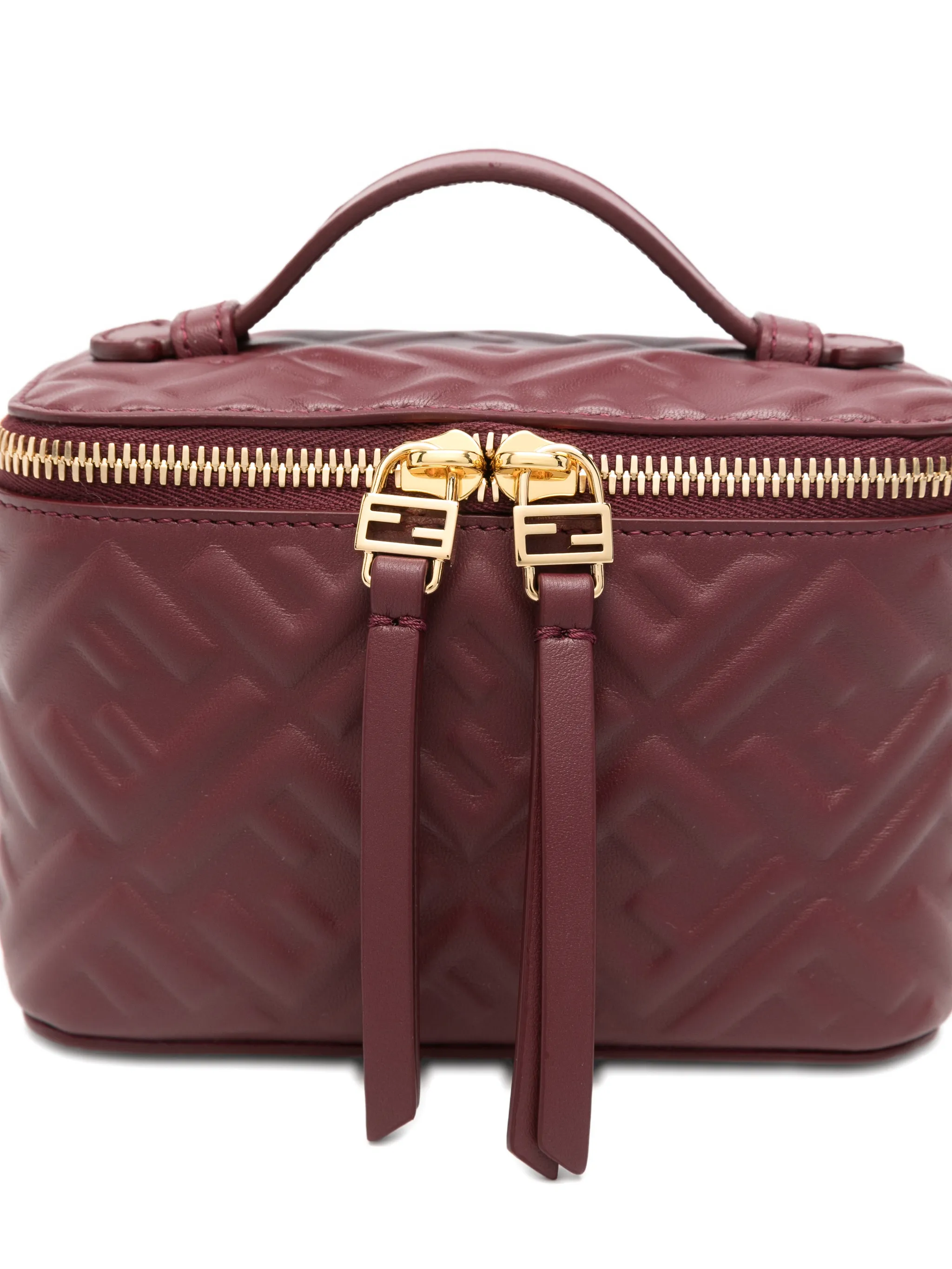 Мини-сумка Vanity FF с логотипом из кожи Fendi, красный — фото 3
