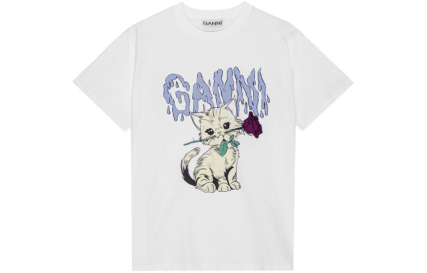

Футболка SS24 Regular женская ярко-белая GANNI