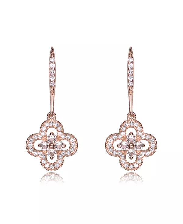 

Серьги из стерлингового серебра с микропаве в форме цветка и кубическим цирконием Genevive, pink