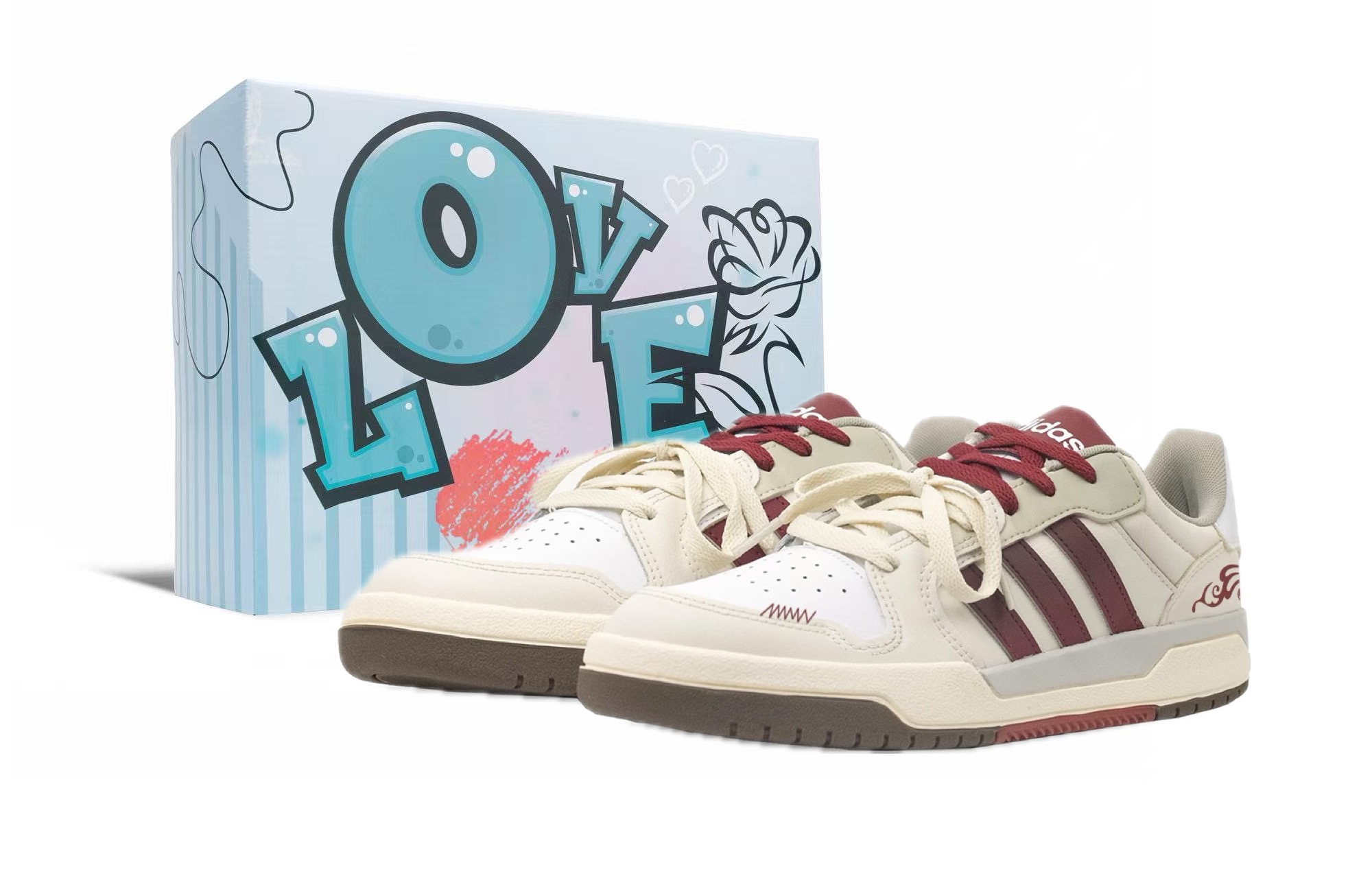 

Entrap evening glow, устойчивые к истиранию, легкие и дышащие низкие кроссовки для скейтбординга unisex Adidas Neo, экрю бордовый