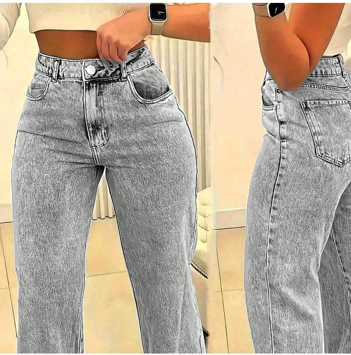 Джинсы прямые свободные Wrangler, серые — фото 4