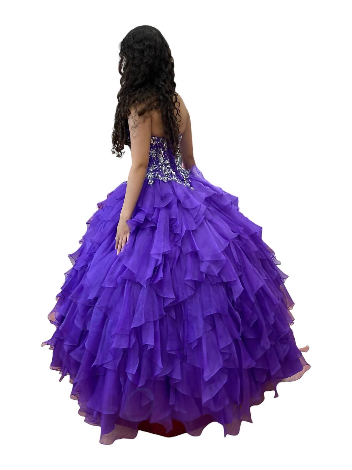 Платье Quinceañera с открытыми плечами фиолетового цвета MORILEE — фото 3