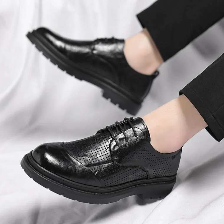 Оксфорды дышащие из натуральной кожи, Black SDKOLPBNMZX — фото 4