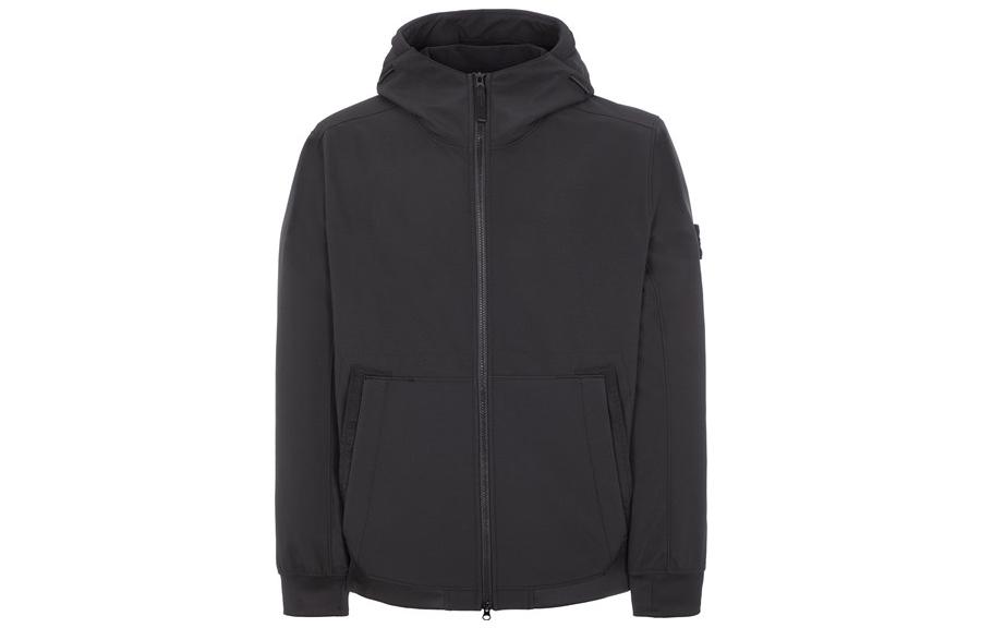 

Куртка мужская Stone Island Light Soft Shell-R с капюшоном, черный