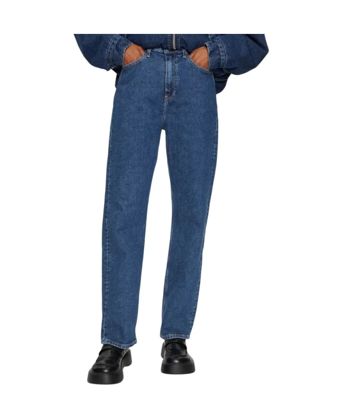 

Прямые джинсы с высокой посадкой Calvin Klein Jeans, синий