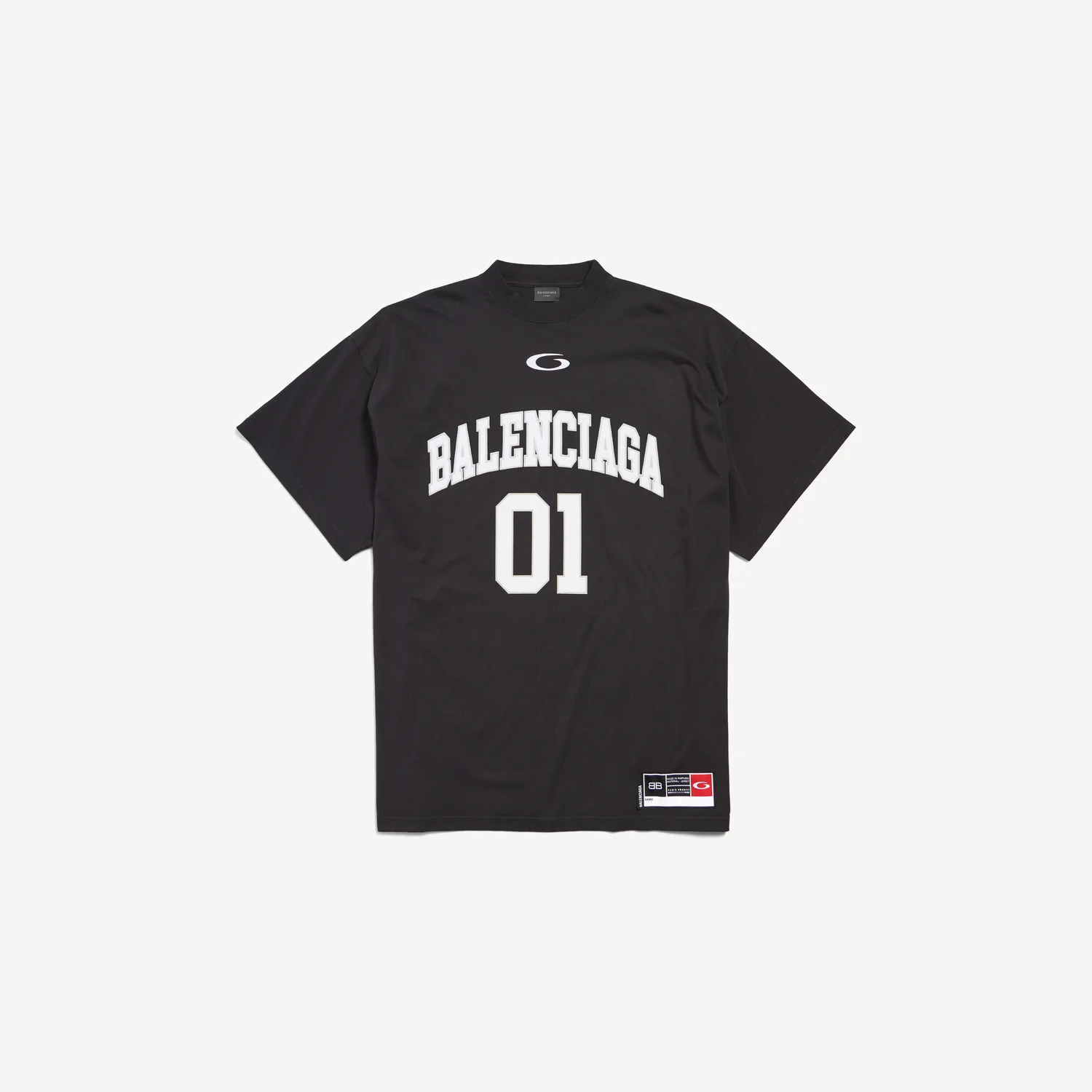 BALENCIAGA Мужская серия Basketball - черная футболка оверсайз