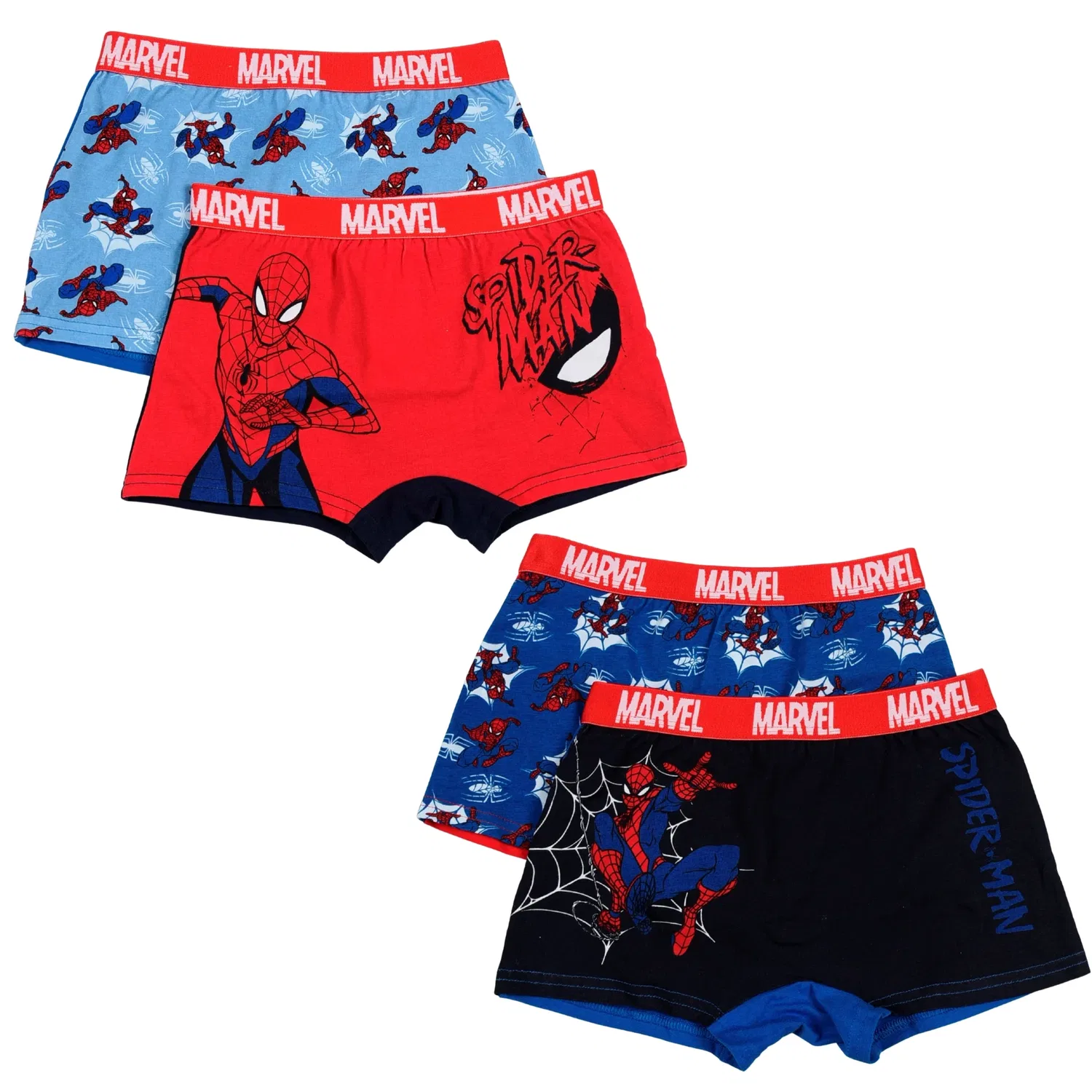 Боксеры набор 4 шт Spiderman, синий