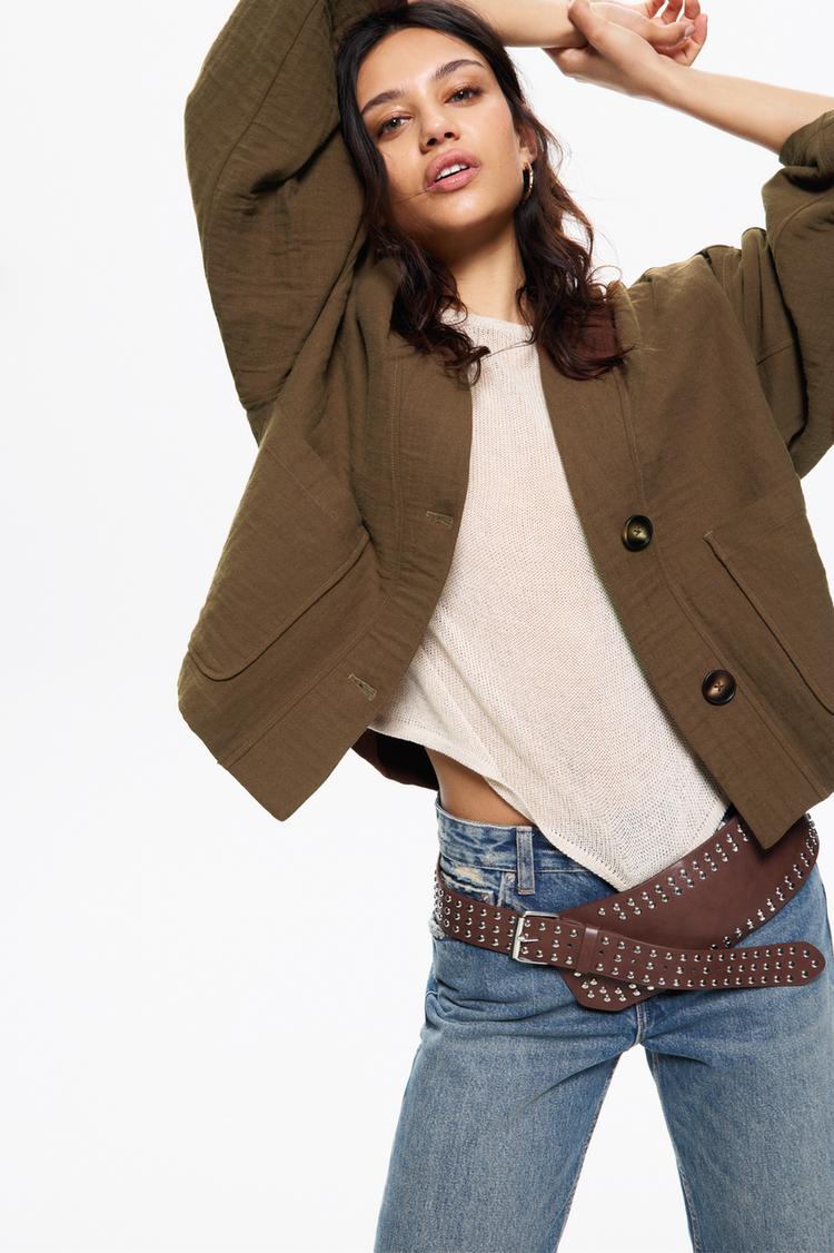 

Куртка-Кимоно в деревенском стиле Pull And Bear, коричневый