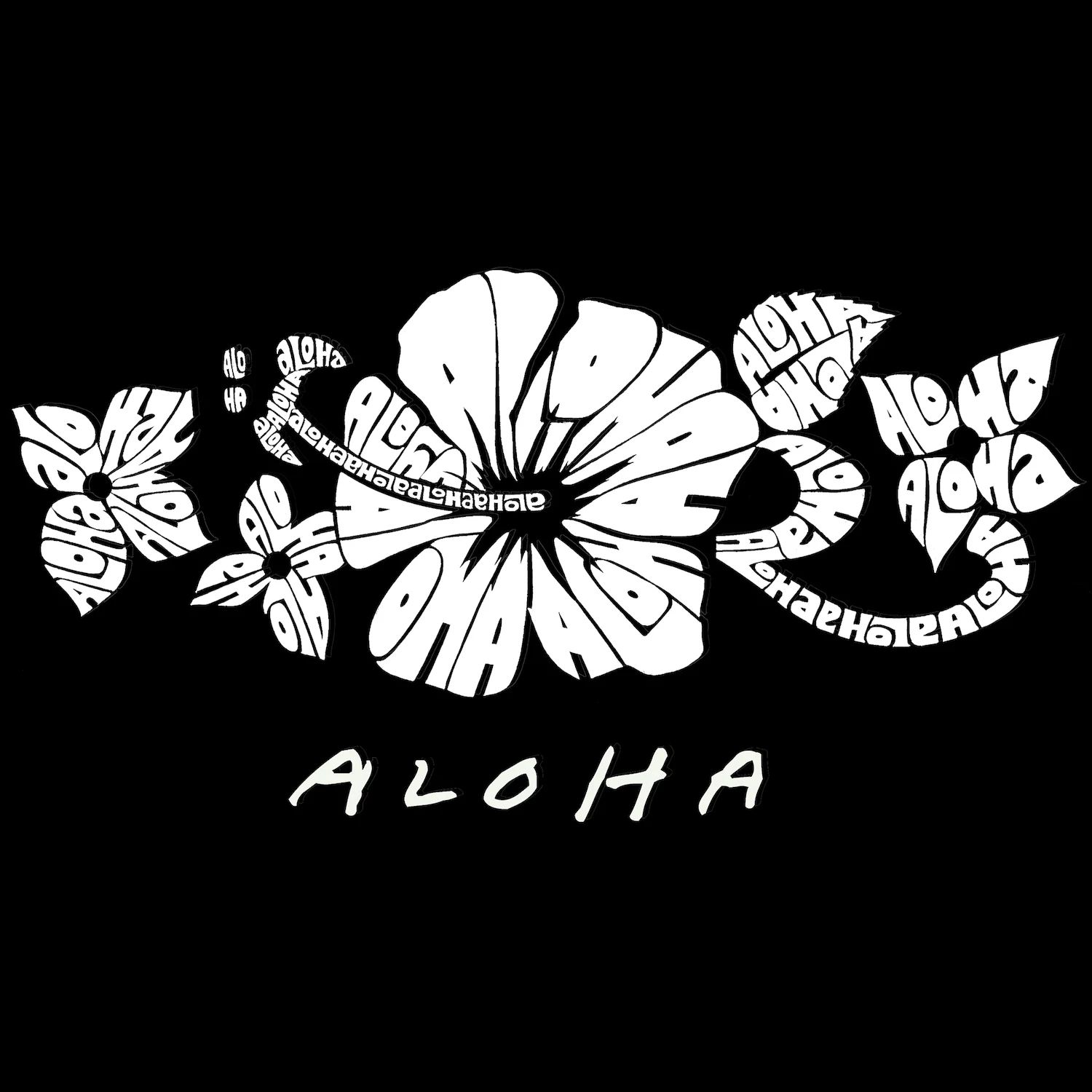 

ALOHA — мужская футболка с длинным рукавом Word Art LA Pop Art