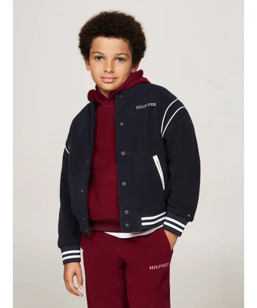 

Флисовая куртка-бомбер Oversize fit Tommy Hilfiger, синий