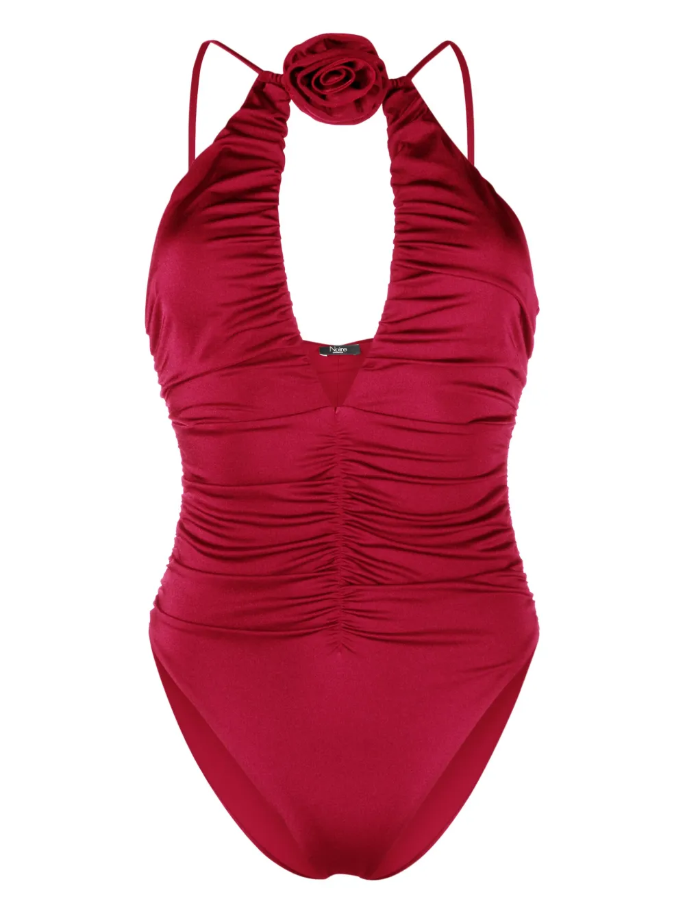 

Купальник с цветочной аппликацией Noire Swimwear, красный