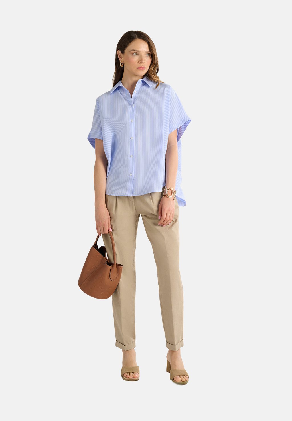 

Блузка на пуговицах SHORT-SLEEVED Manila Grace, цвет Oxford