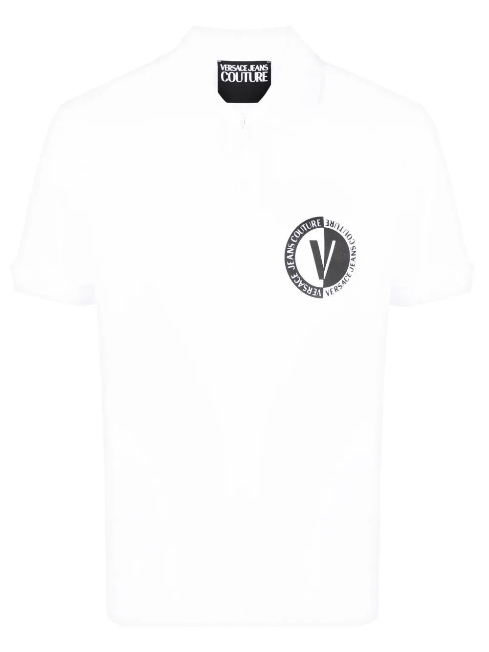 

Хлопковая рубашка-поло с логотипом Versace Jeans Couture, белый