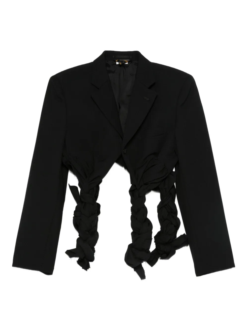 

Укороченный жакет с плетеными деталями COMME DES GARCONS, черный