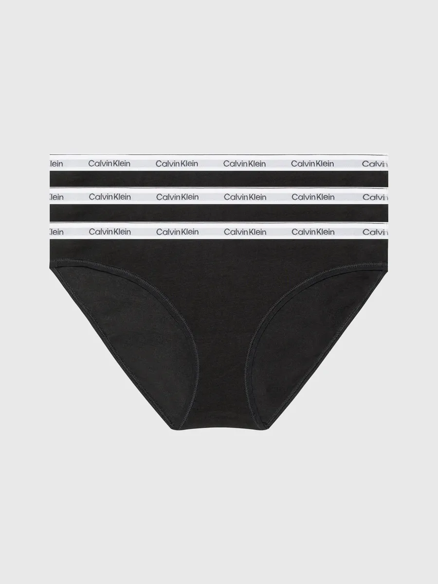 

Трусики бикини Calvin Klein Underwear "3 PACK BIKINI (LOW-RISE)" (3 шт. в упаковке, 3 шт. в упаковке), с поясом с логотипом, черный