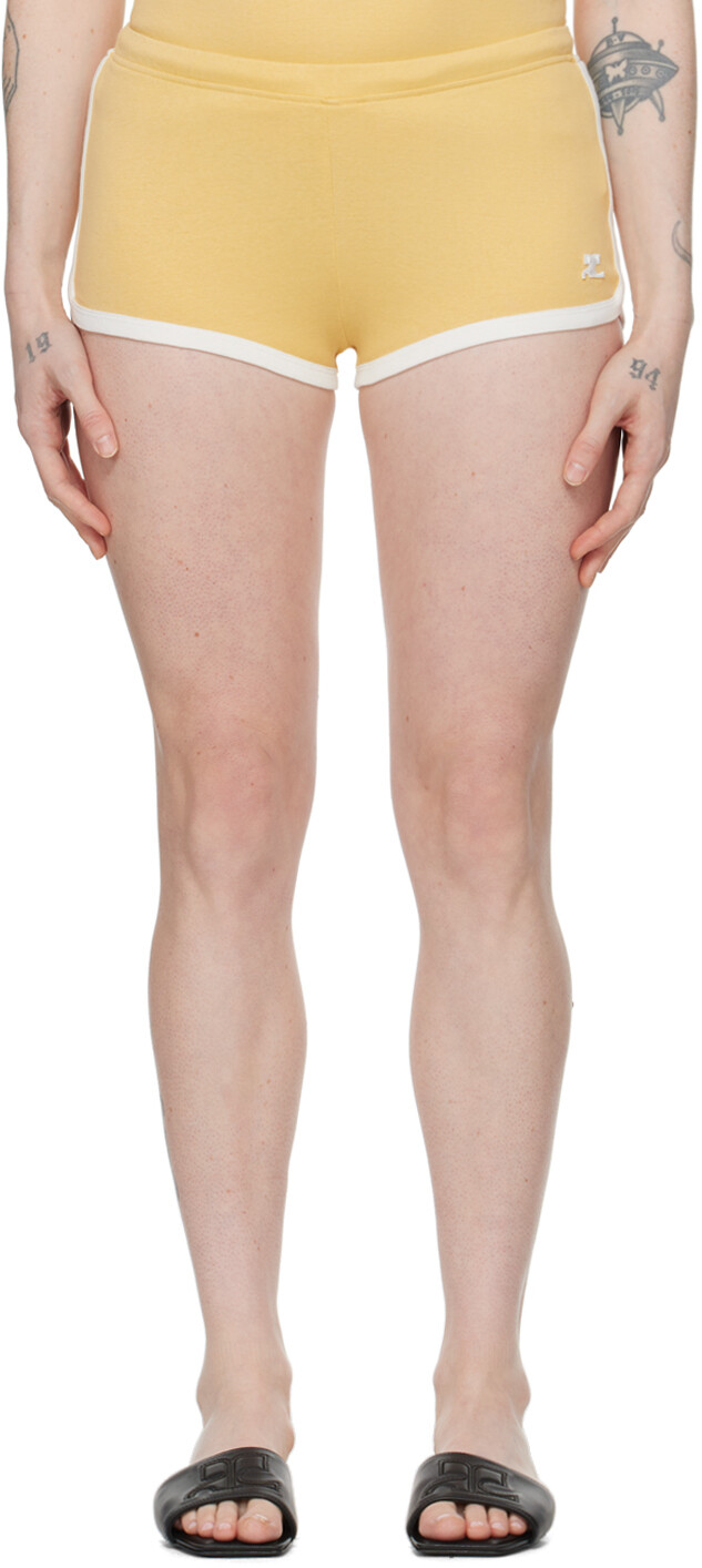 

Желтые контрастные шорты Courreges
