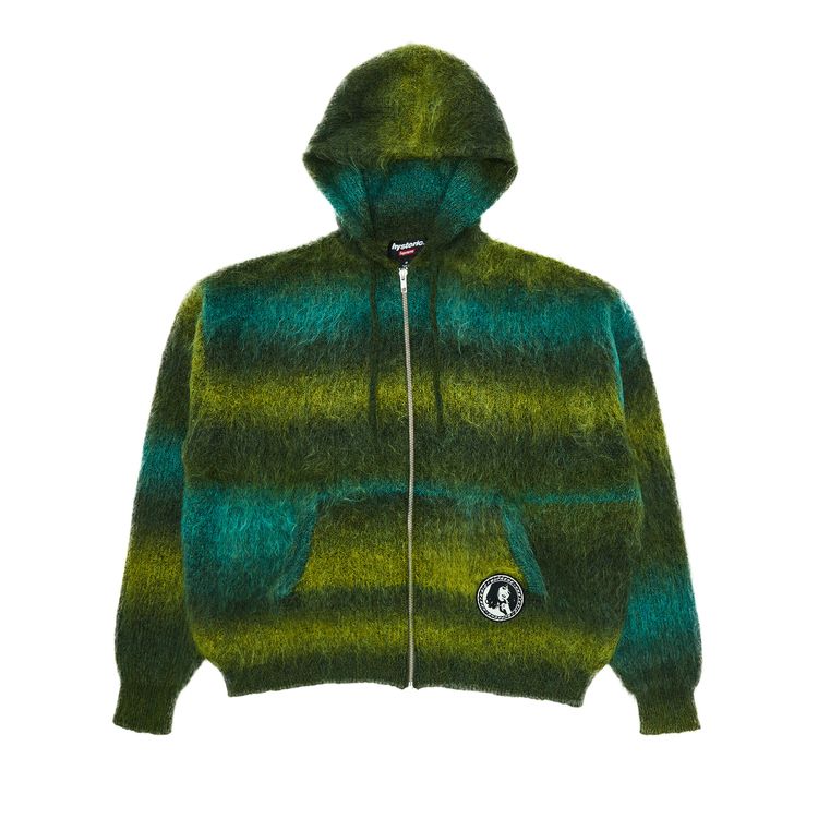 

Толстовка Supreme x HYSTERIC GLAMOUR Mohair Zip Up Hooded Sweatshirt Olive, зеленый