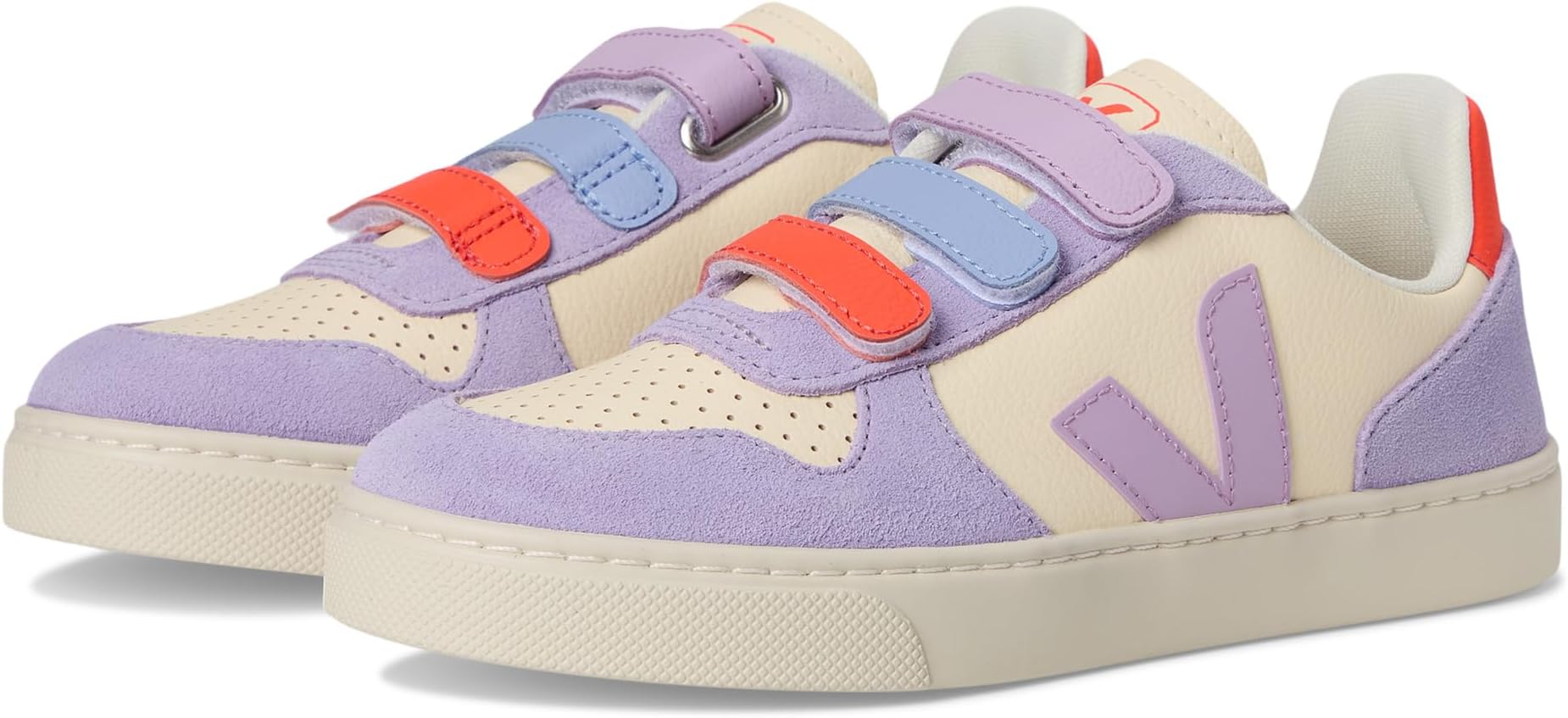 Кроссовки VEJA Kids Small V-10, цвет Cashew Multicolor-orchid