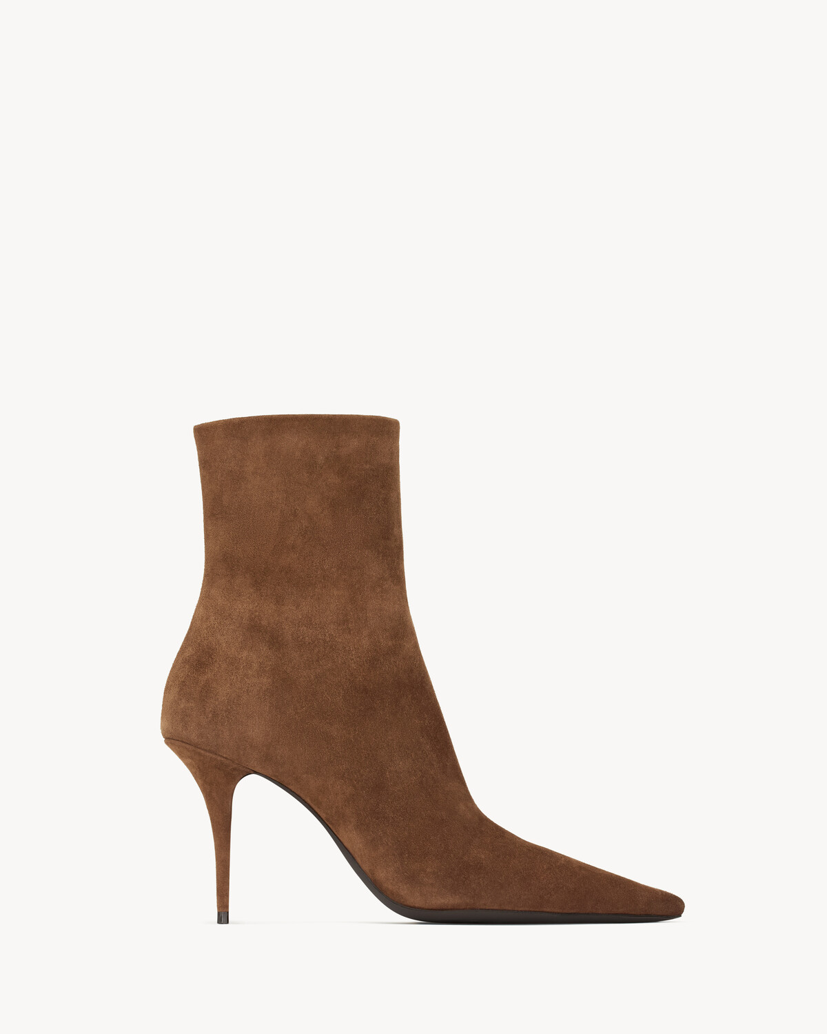 Ботильоны ASHLEY из замши Saint Laurent, коричневый