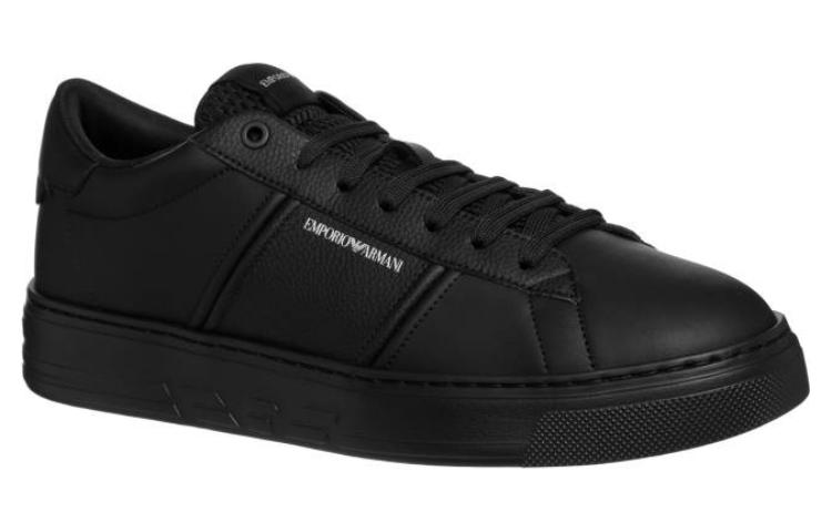 Кроссовки EMPORIO ARMANI с принтом логотипом на шнуровке, черные — фото 4