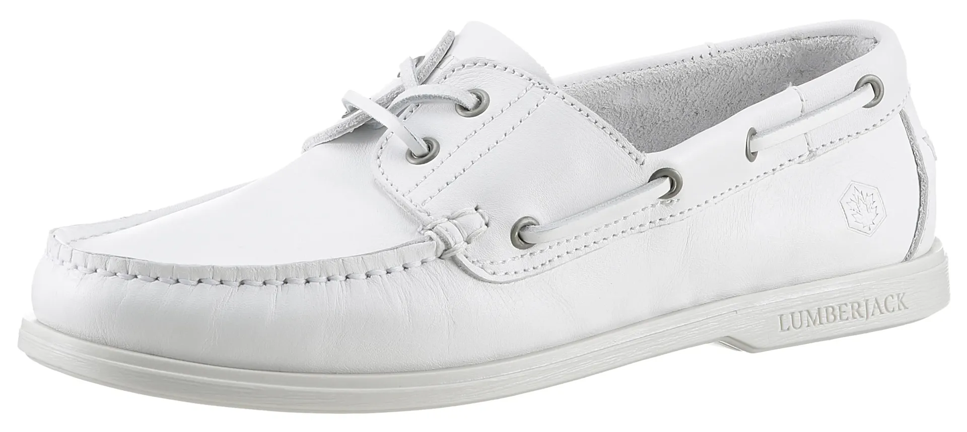 

Туфли-лодочки LUMBERJACK, мокасины, тапочки, туфли на шнуровке с тисненым логотипом, белый