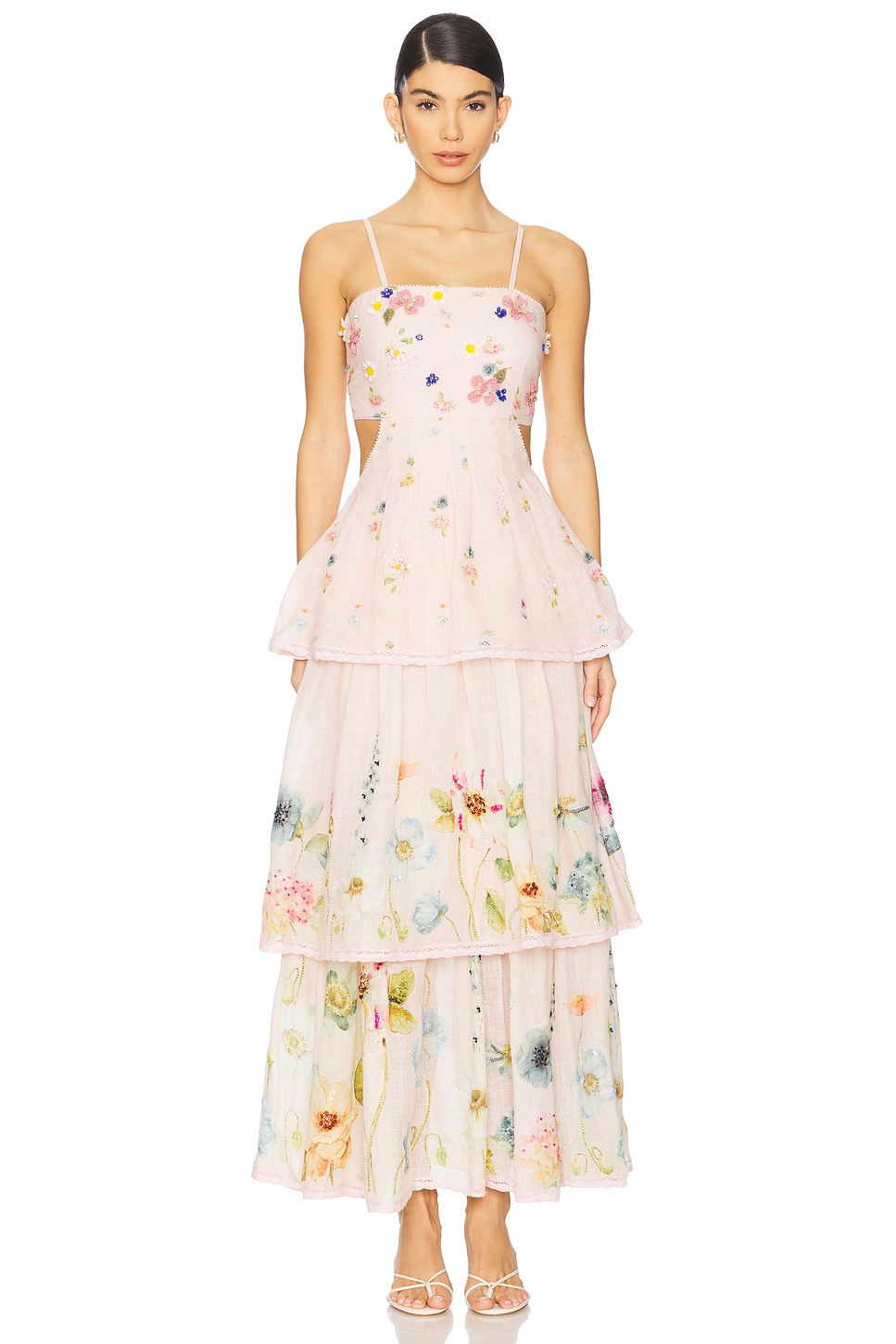 

Платье с несколькими ярусами "Garden gala" от La Fuori, pink multi floral