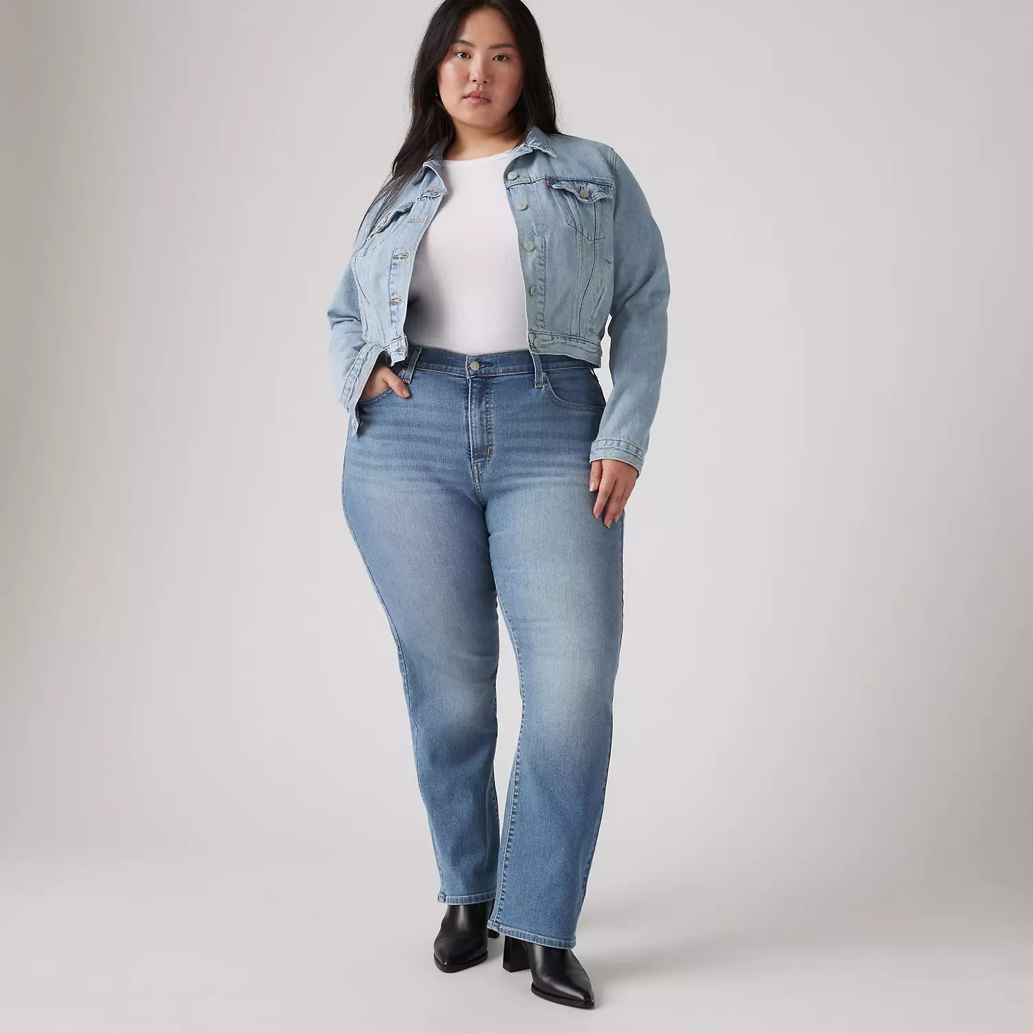 

724 Прямые женские джинсы с высокой талией (размер плюс) Levi's, цвет Eternal Indigo - Medium Wash