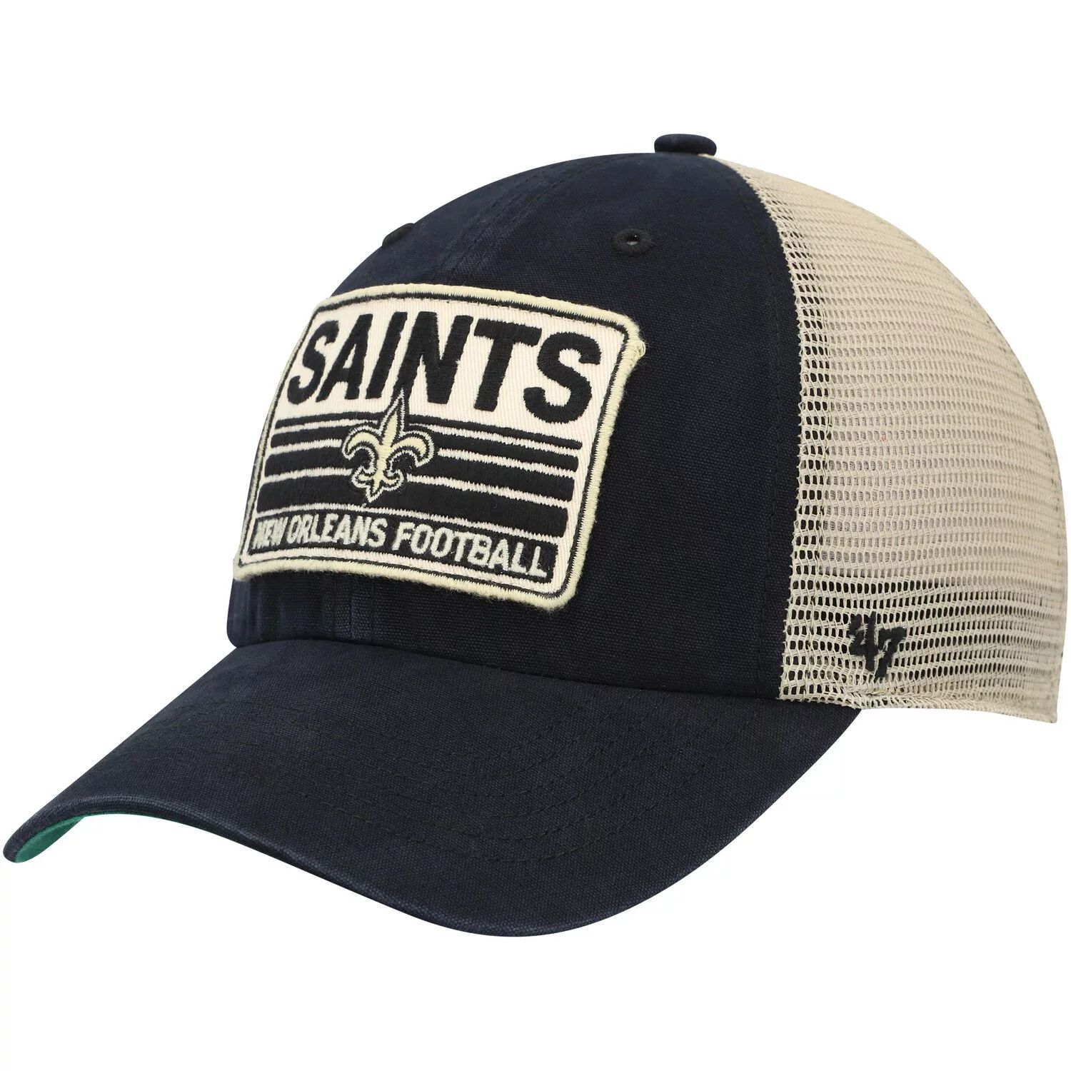 

Мужская кепка Snapback '47 черного/натурального цвета New Orleans Saints Four Stroke Clean Up