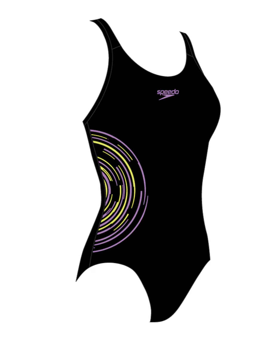 

Купальник для девочек Placement Muscleback Speedo, чёрный