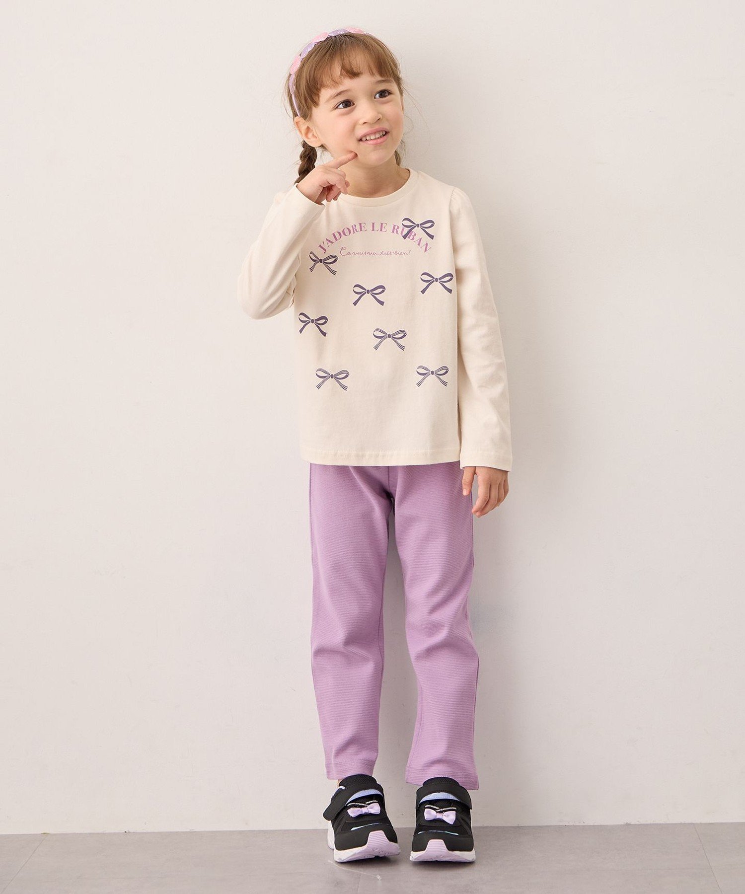 Футболка с длинным рукавом 7days Print Any Kids, Ecru x Ribbon [002] — фото 3