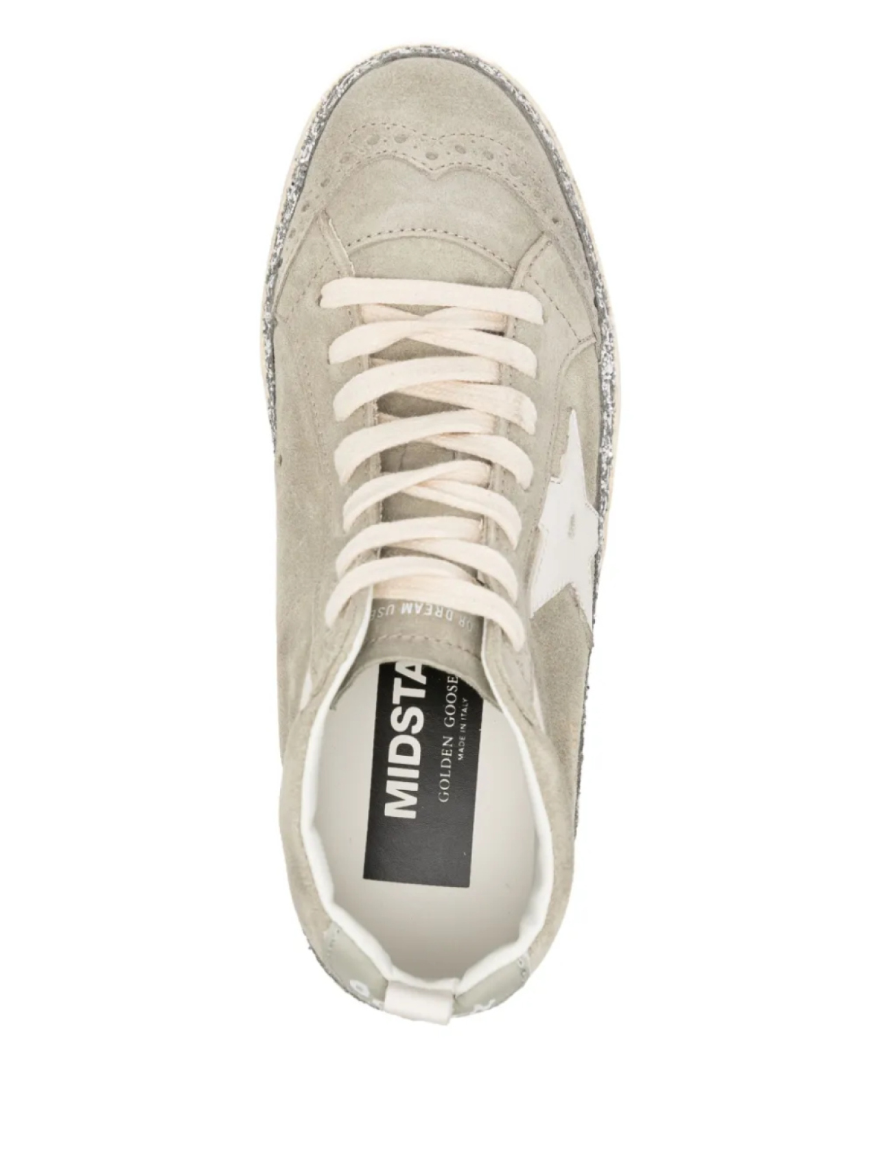 Кроссовки средней высоты со звездами Golden Goose, серый — фото 4