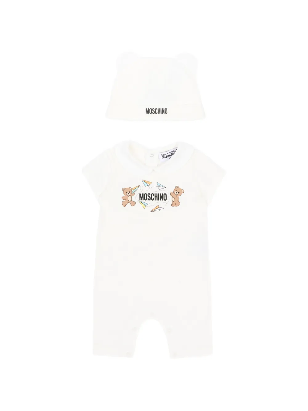 

Комплект боди с изображением мишки Moschino Kids, белый