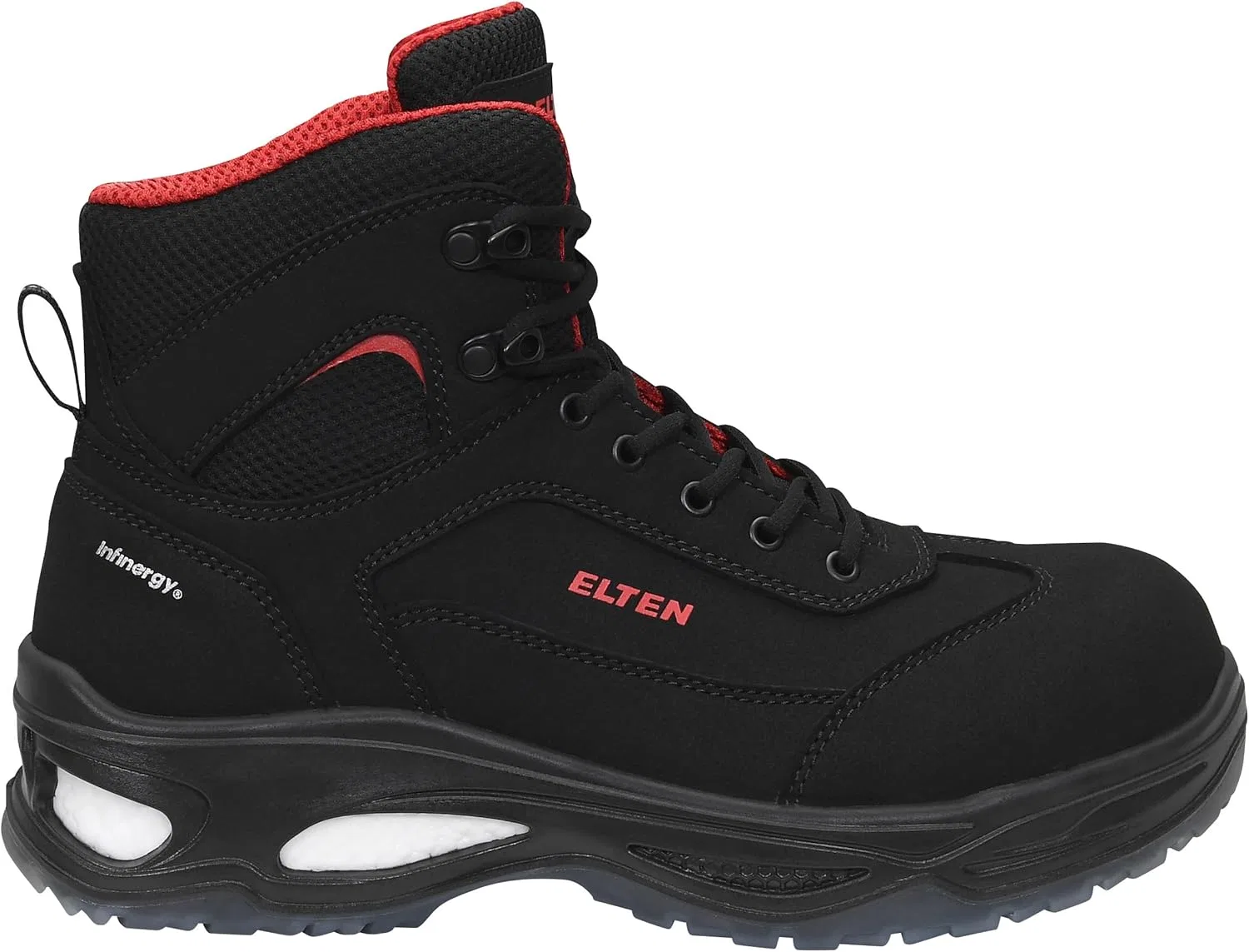 Защитная обувь ELTEN Owen Black Mid ESD S2, женская и мужская, текстильная, с композитным защитным носком (легче стального), легкая, классическая — фото 2