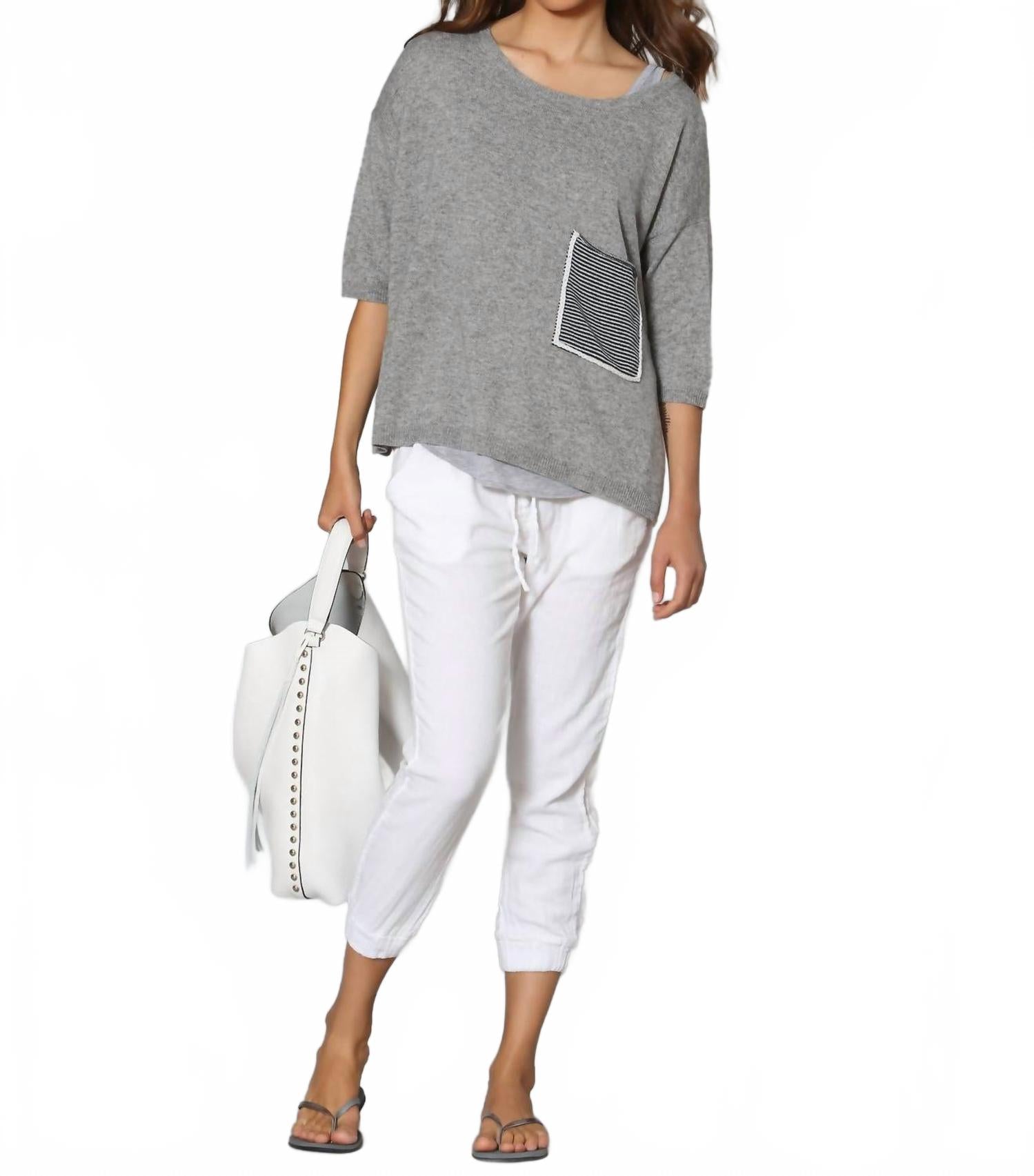 

Женский топ Luxe с карманами серого цвета LABEL+thread