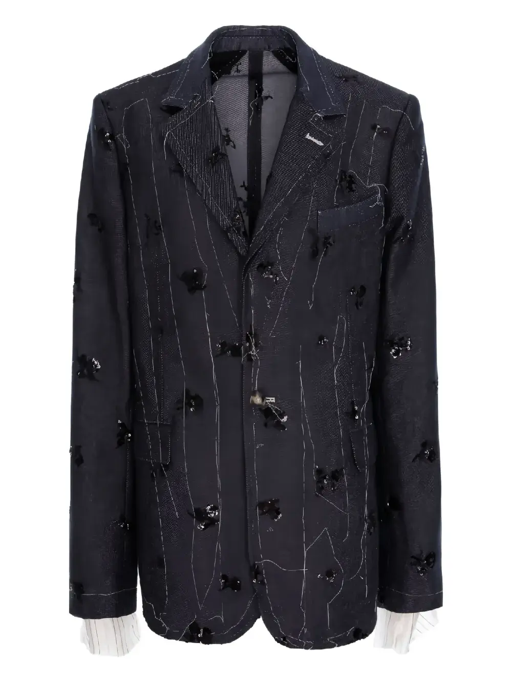 

Блейзер украшенный пайетками Cuanna, синий