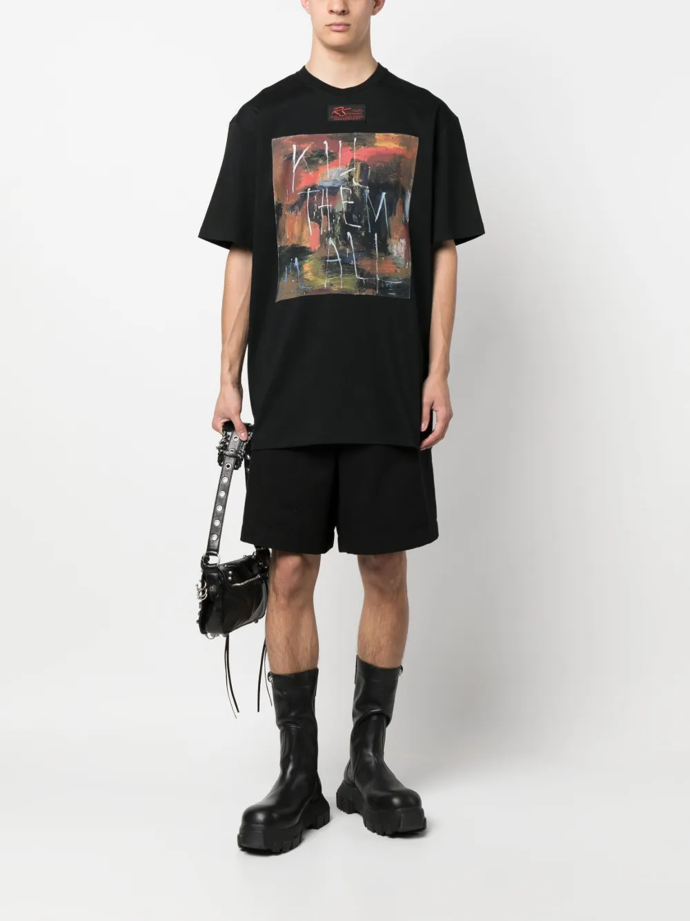 Футболка с графичным принтом Raf Simons, черный — фото 2