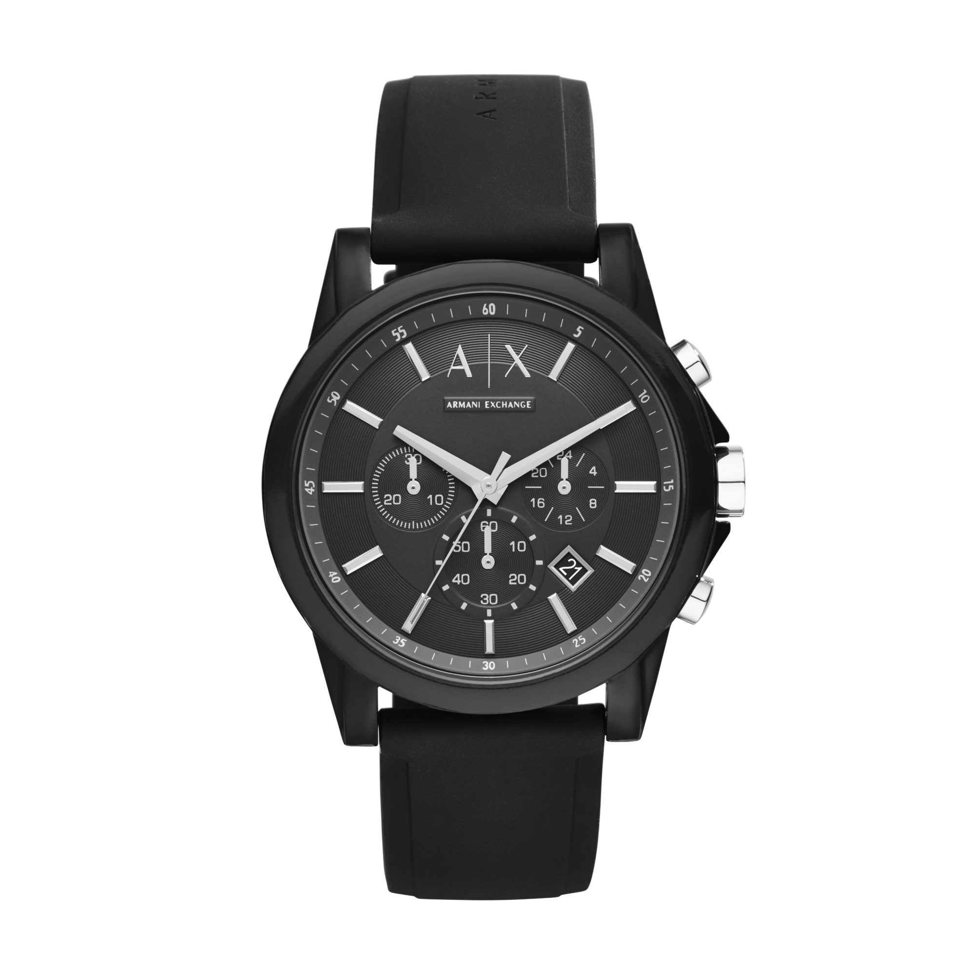

ARMANI EXCHANGE Наручные часы AE с кварцевым механизмом, силиконовым ремешком и черным циферблатом. Мужские часы с Дартом Вейдером в подарочной коробке