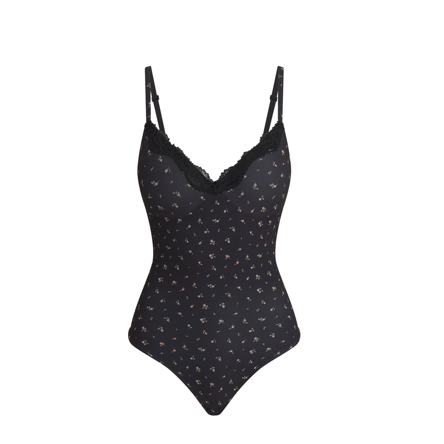 

Боди push-up SKIMS, цвет onyx rosebud print
