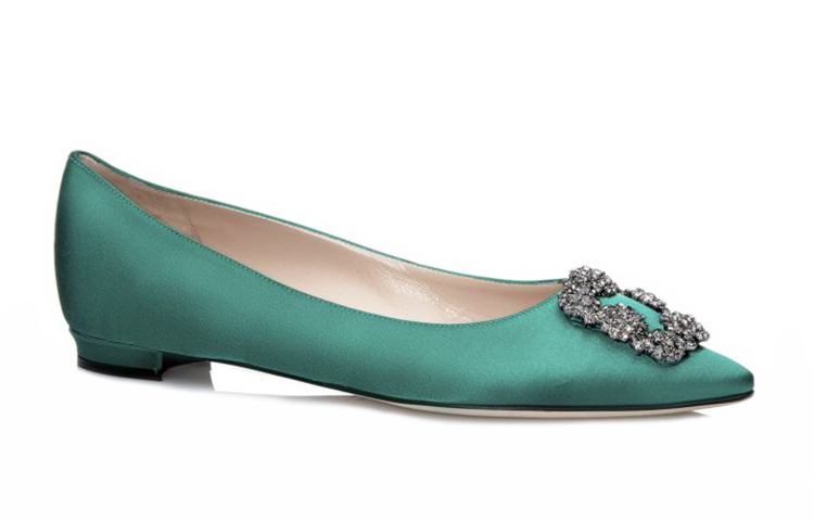 Женские повседневные туфли зеленые MANOLO BLAHNIK — фото 4