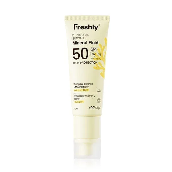D+ Натуральный солнцезащитный минеральный флюид SPF50 50 мл FRESHLY COSMETICS