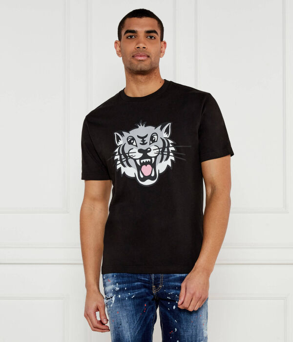 

Футболка с изображением счастливого тигра Regular fit Kenzo, черный