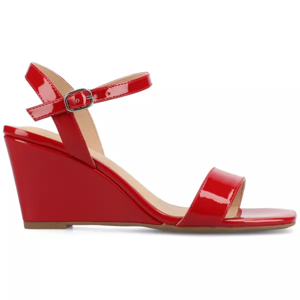 Женские босоножки на платформе Clayr с ремешком на щиколотке Journee, цвет red patent — фото 2