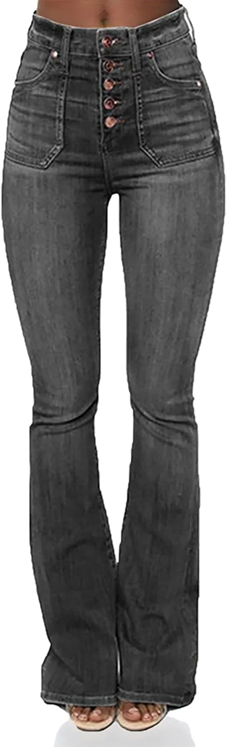 

Женские джинсы с высокой талией и расклешенным низом в ретро-стиле Maiyifu-GJ