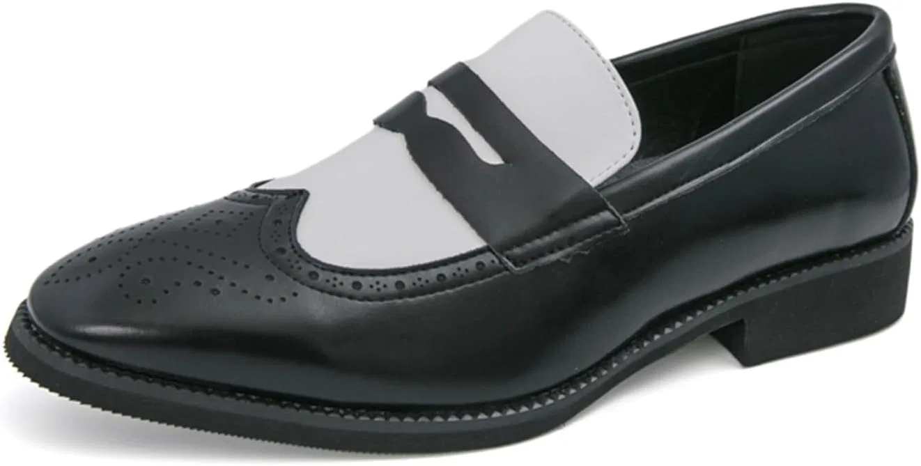 Полуботинки мужские повседневные Minishion Loafers, черно-белые