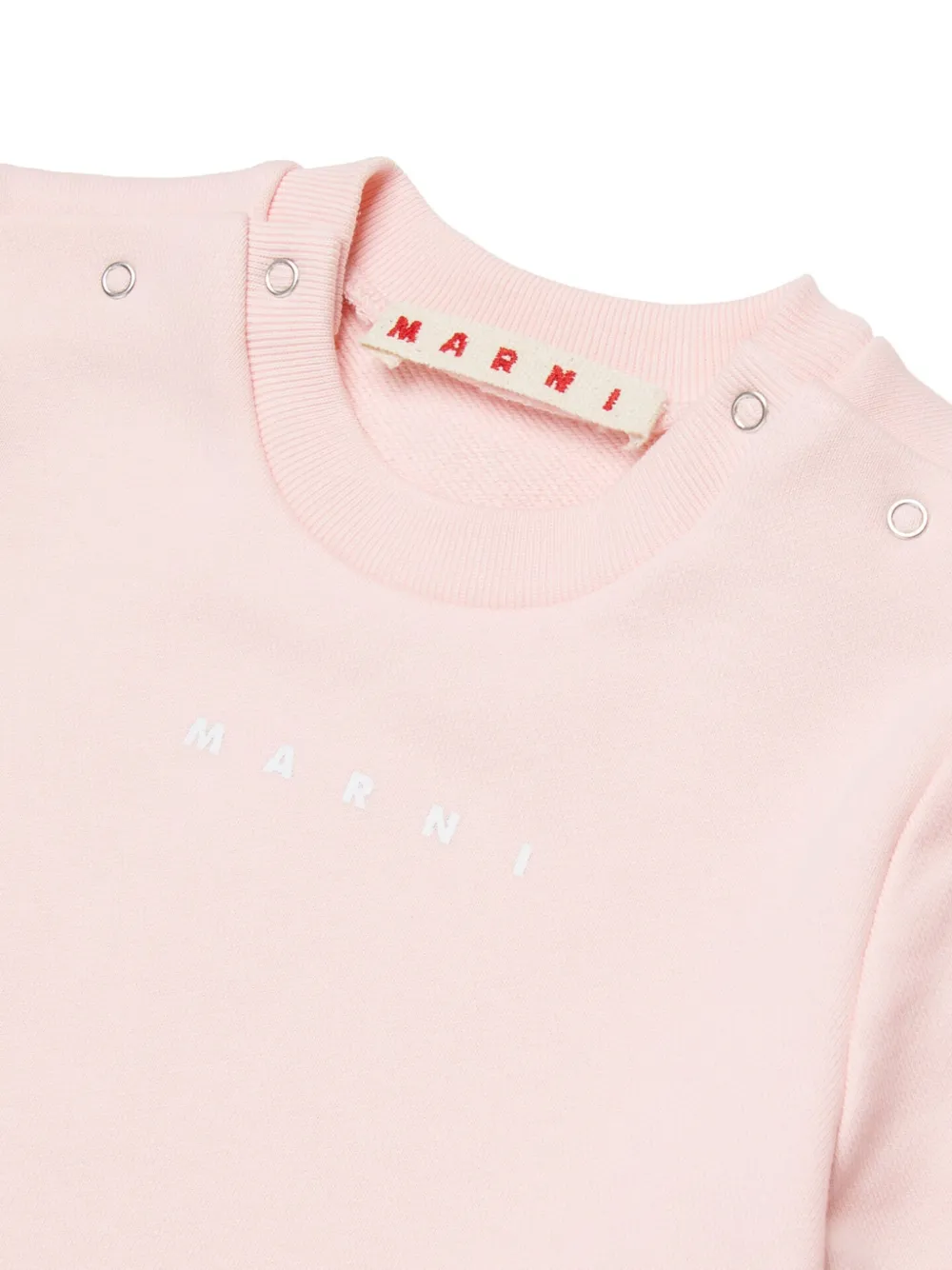 Плиссированное платье с короткими рукавами Marni Kids, розовый — фото 3