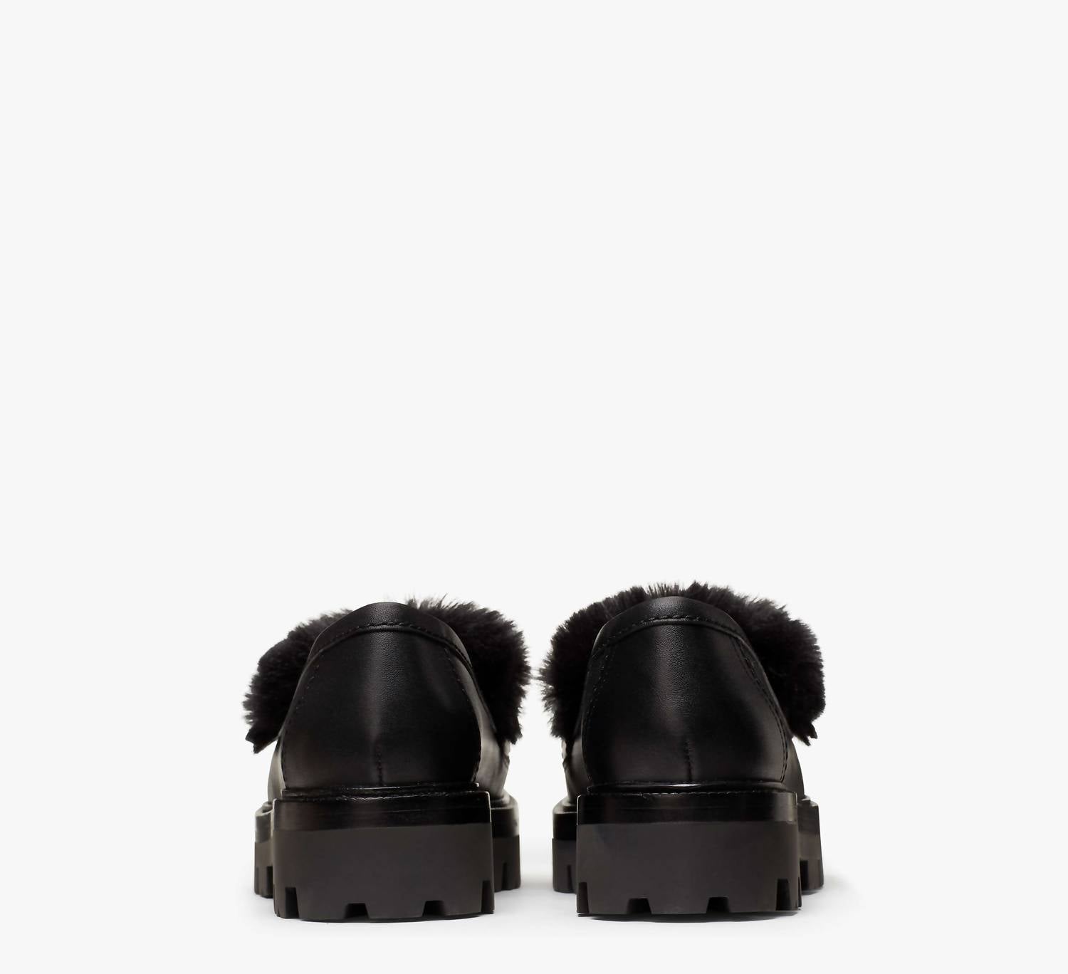 Женские стильные зимние меховые лоферы Posh в черном цвете Kate Spade — фото 3