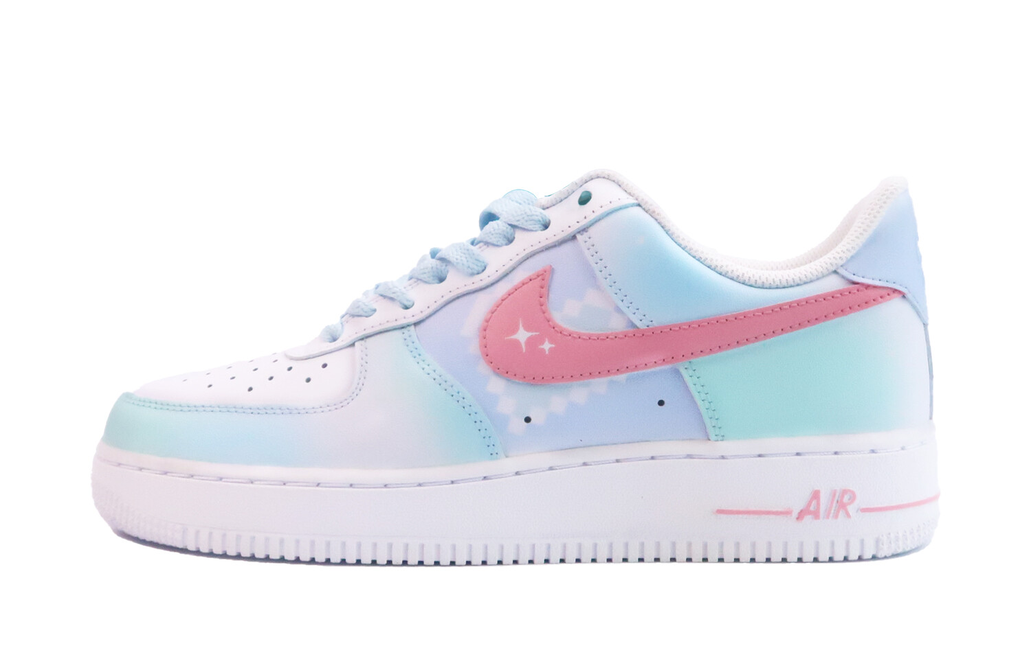 

Женские кроссовки для скейтбординга Nike Air Force 1, Pink Blue White