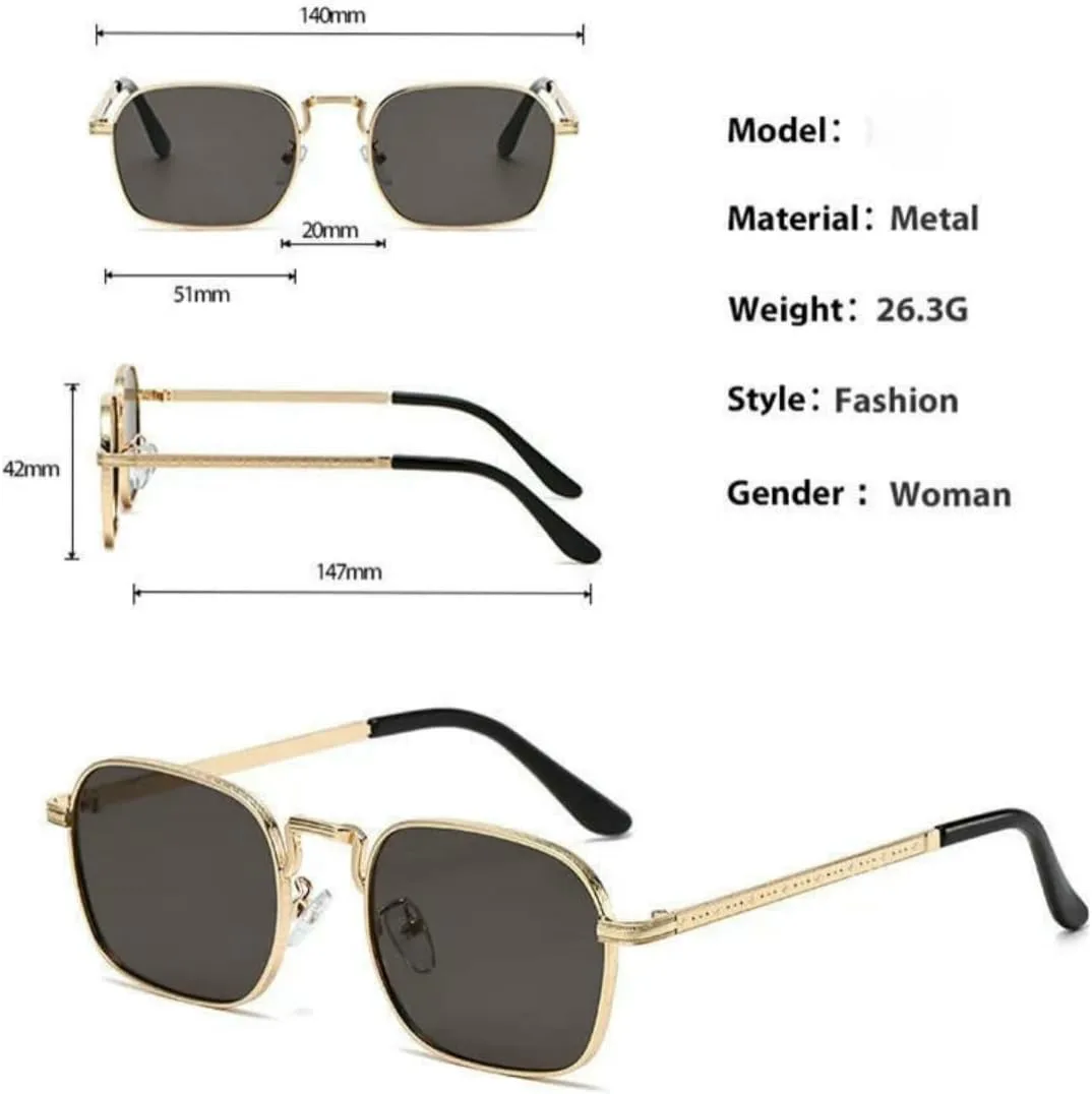 

Мужские солнцезащитные очки квадратной или овальной формы из металла, модные женские солнцезащитные очки с защитой от УФ-излучения UV400 DMMWCX, Silver Black