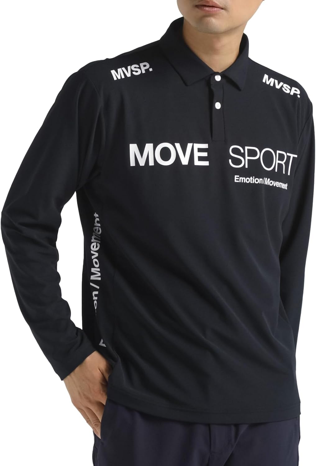 

Мини-рубашка-поло с длинными рукавами из пике Movesport, черный