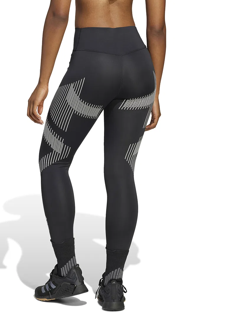 Леггинсы Optime Power 7/8, Lululemon Adidas, белый/черный — фото 2